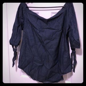 Denim off the shoulder top